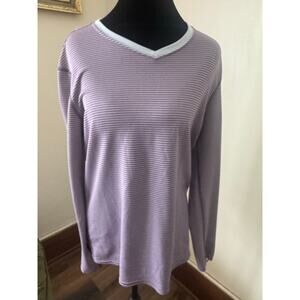 Purple Patagonia Women’s XL Long Sleeve Striped V-Neck Shirt